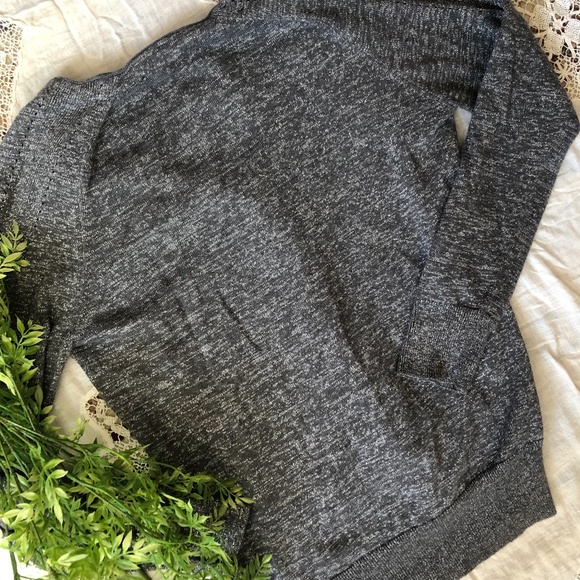 Ann Taylor LOFT M Women Sparkle Glitter Cardigan Grandpa Sweater Grey Button Up - Picture 2 of 3